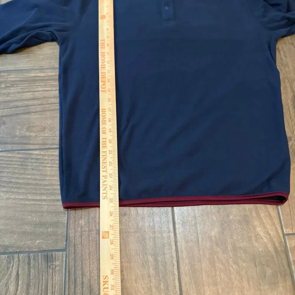 Uniqlo Navy Fleece Henley Pullover Sweater Men's Sz Medium